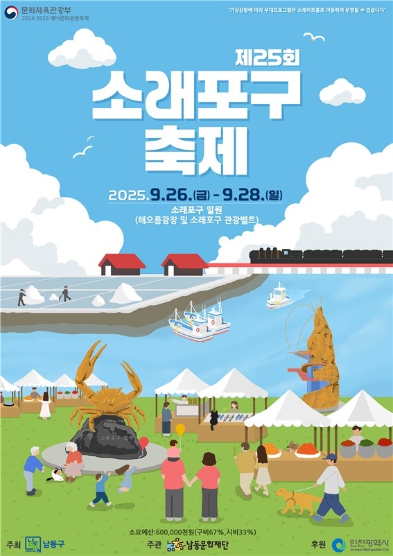 남동구, 소래포구축제 기간 문화누리카드 사용처 확대