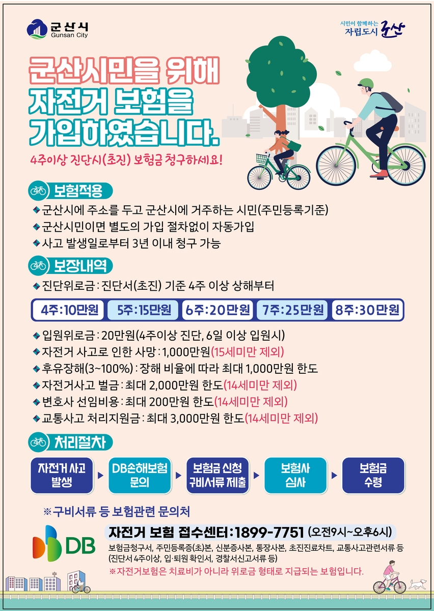 군산시, 전 시민 대상 2026년 자전거 보험 갱신