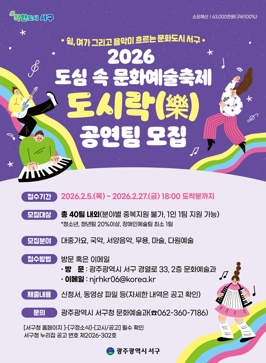 광주 서구, 지역예술인과 도심 속 문화공연 확대