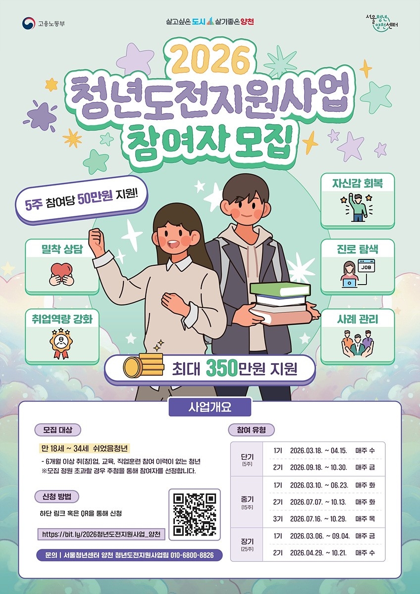 양천구, '쉬었음' 청년 '로그인' 돕는다…프로그램 참여자 최대 350만 원 지원
