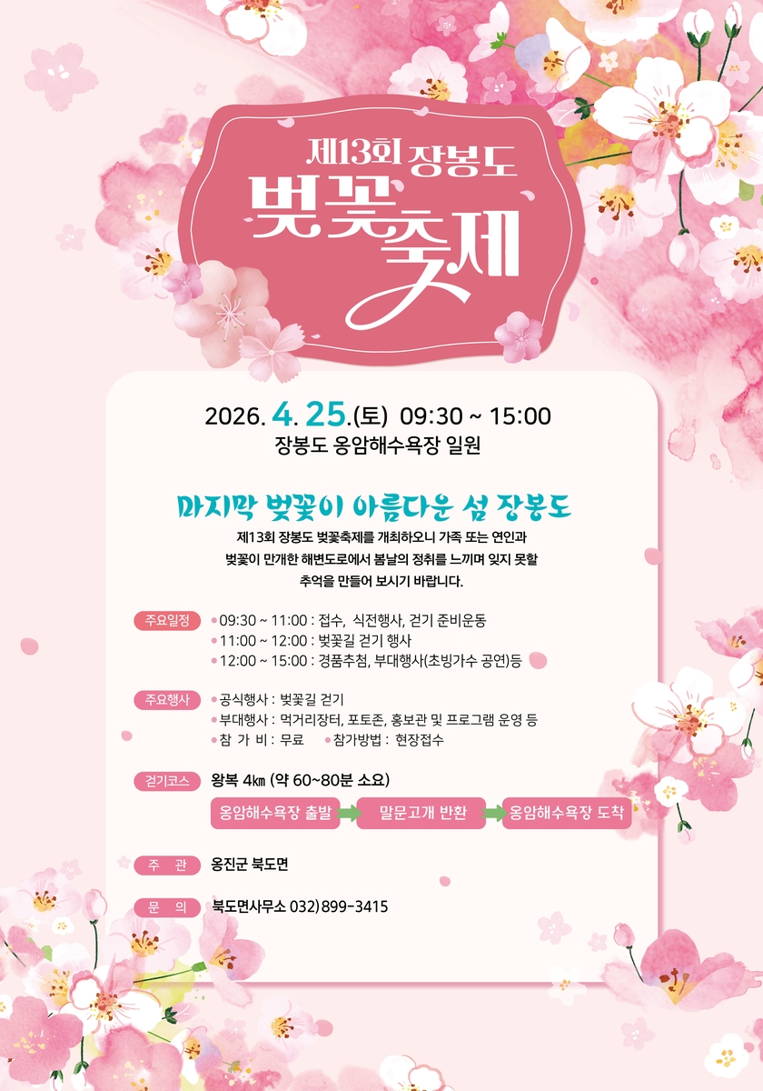 옹진군 북도면, 제13회 장봉도 벚꽃축제 개최