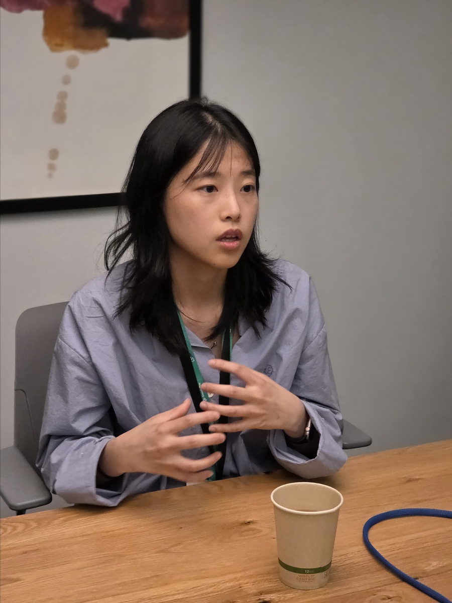 연합뉴스와 인터뷰하는 윤정현 블루시그넘 CEO