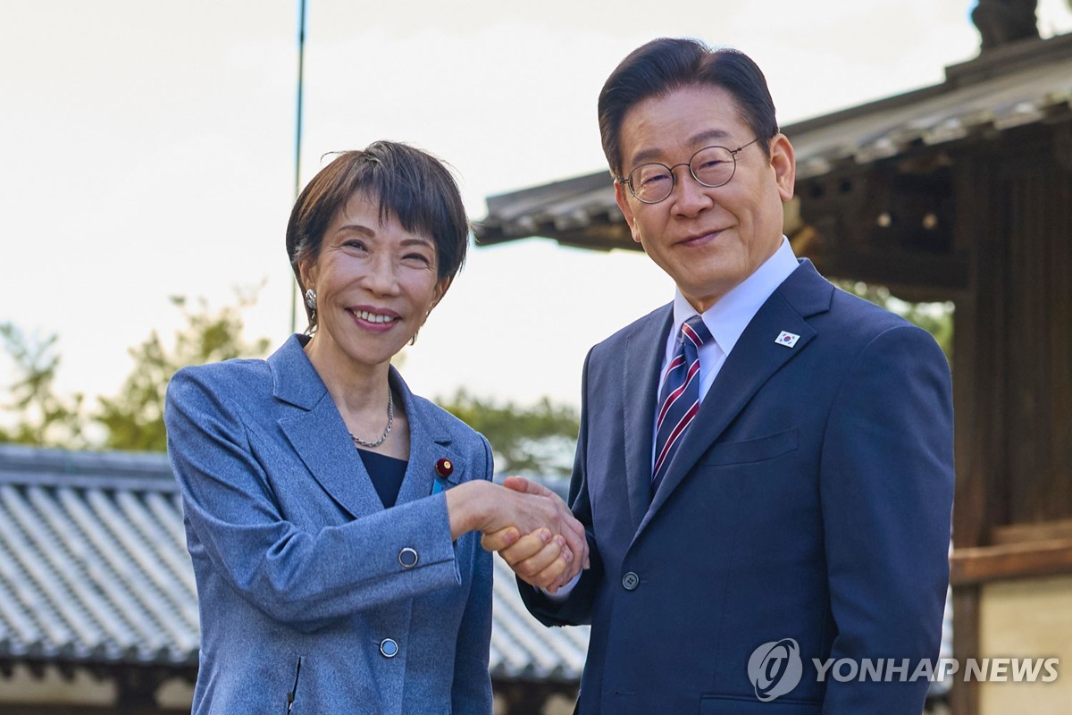 호류지 방문한 한일 정상