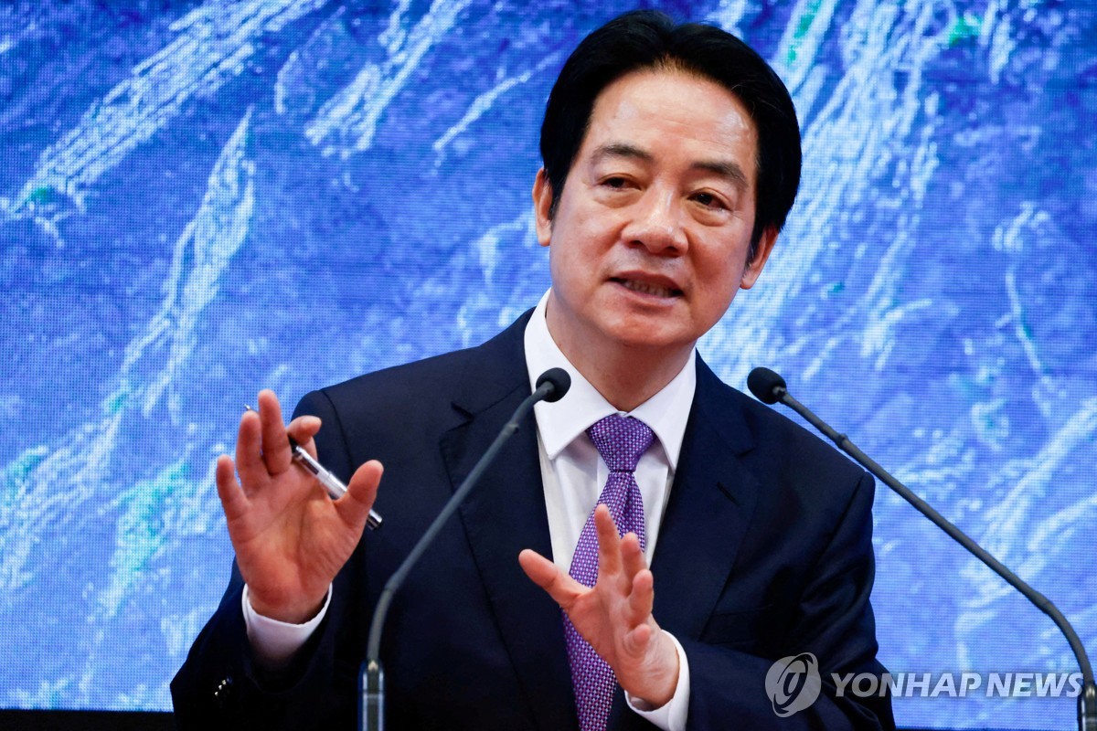 집권 2주년 맞이 연설하는 라이칭더 대만 총통