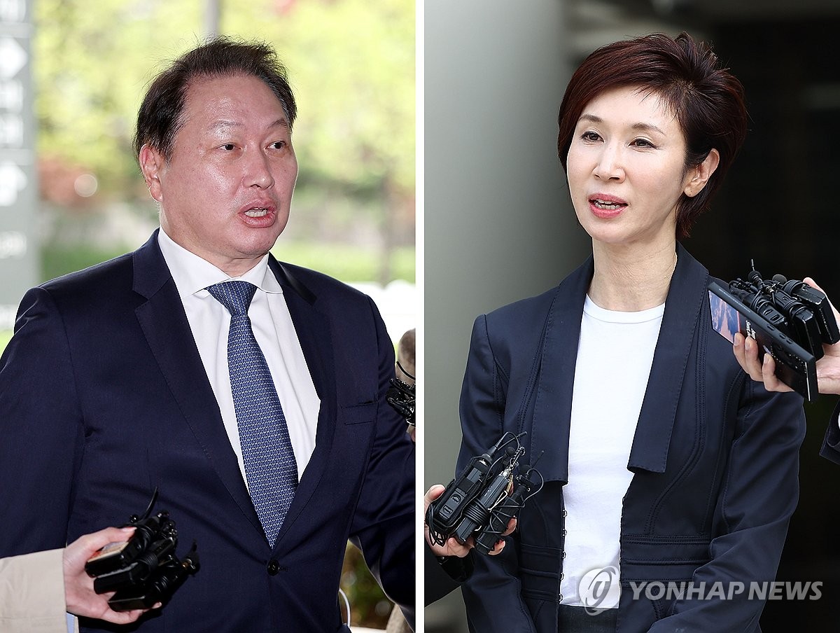 최태원·노소영 이혼소송 항소심 마지막 변론 나란히 출석