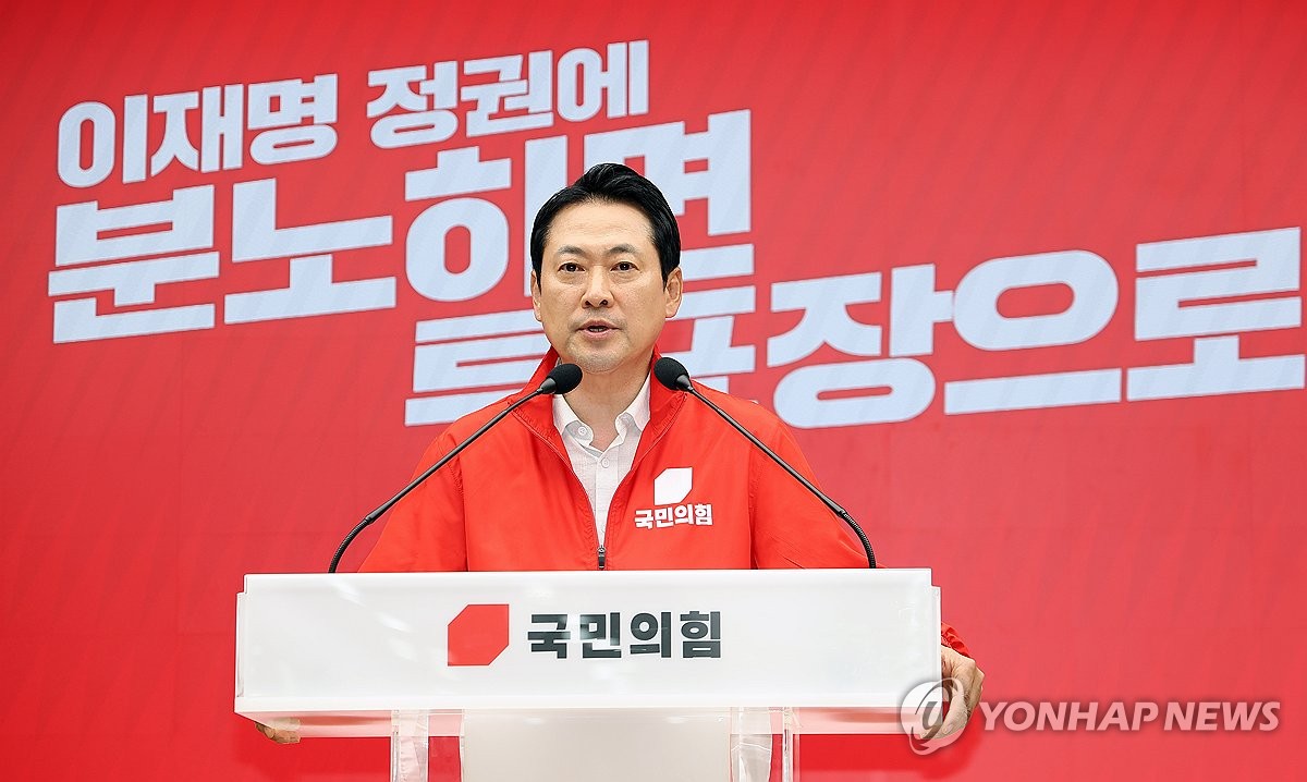발언하는 장동혁 상임선대위원장