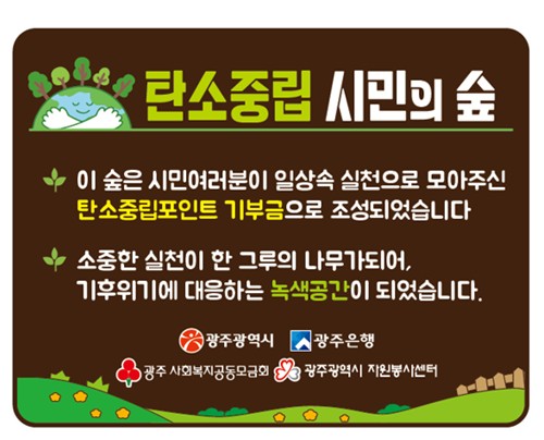 광주시민 기부한 탄소포인트로 '200평 숲' 조성