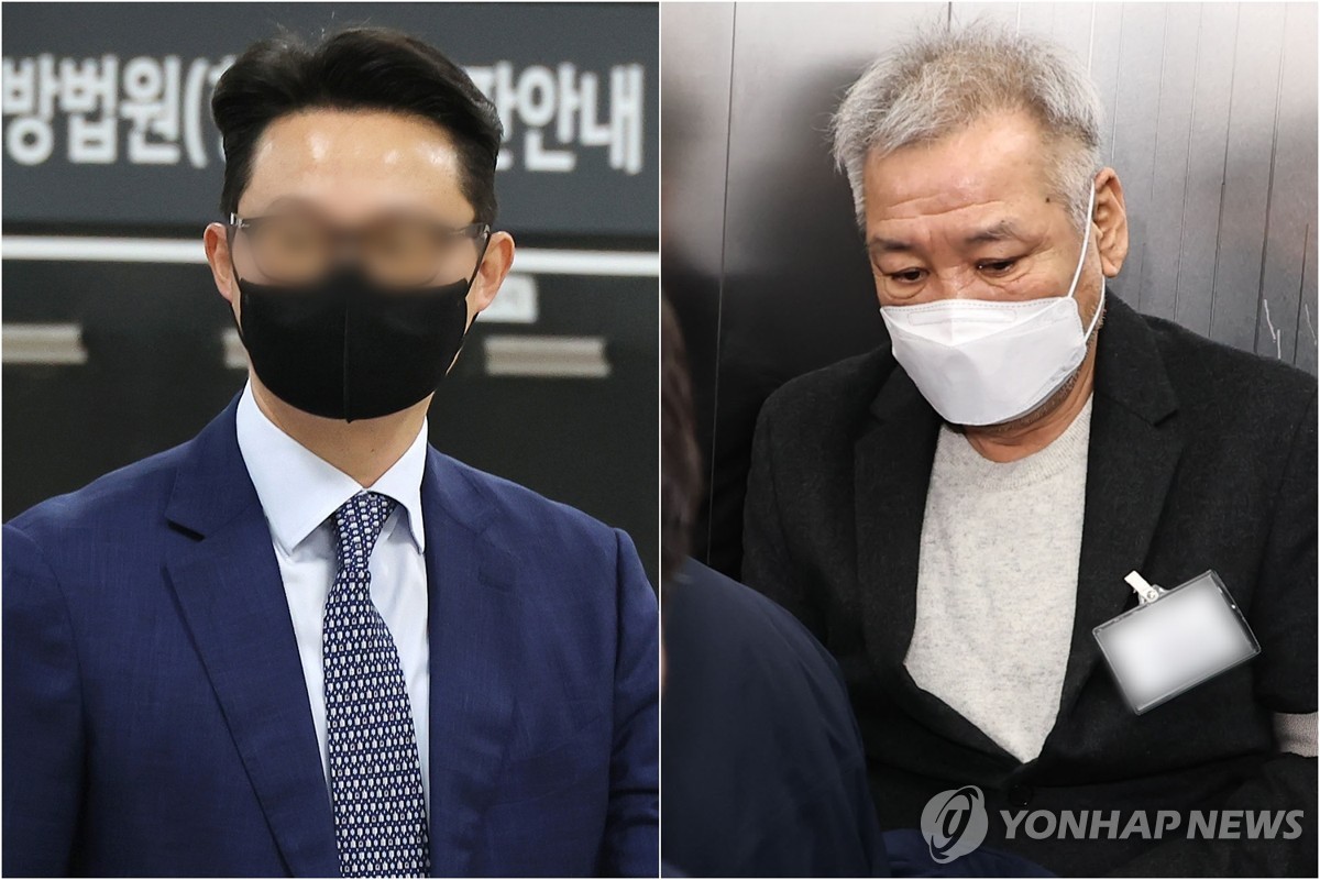 윤영호 전 통일교 세계본부장(왼쪽)과 '건진법사' 전성배 씨