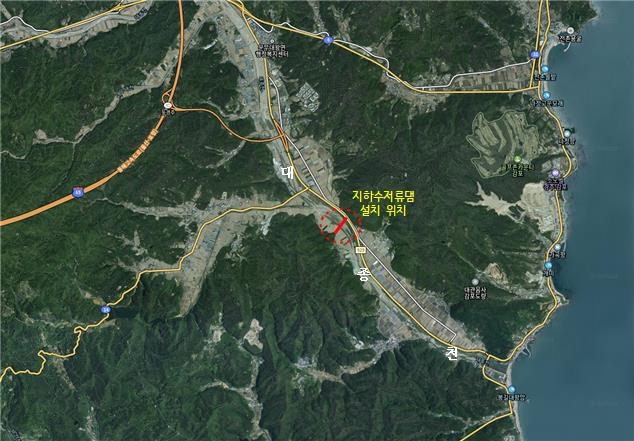 경주 지하수저류댐 위치도