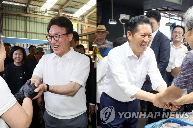 호남 찾은 더불어민주당 당대표 후보 김민석·정청래