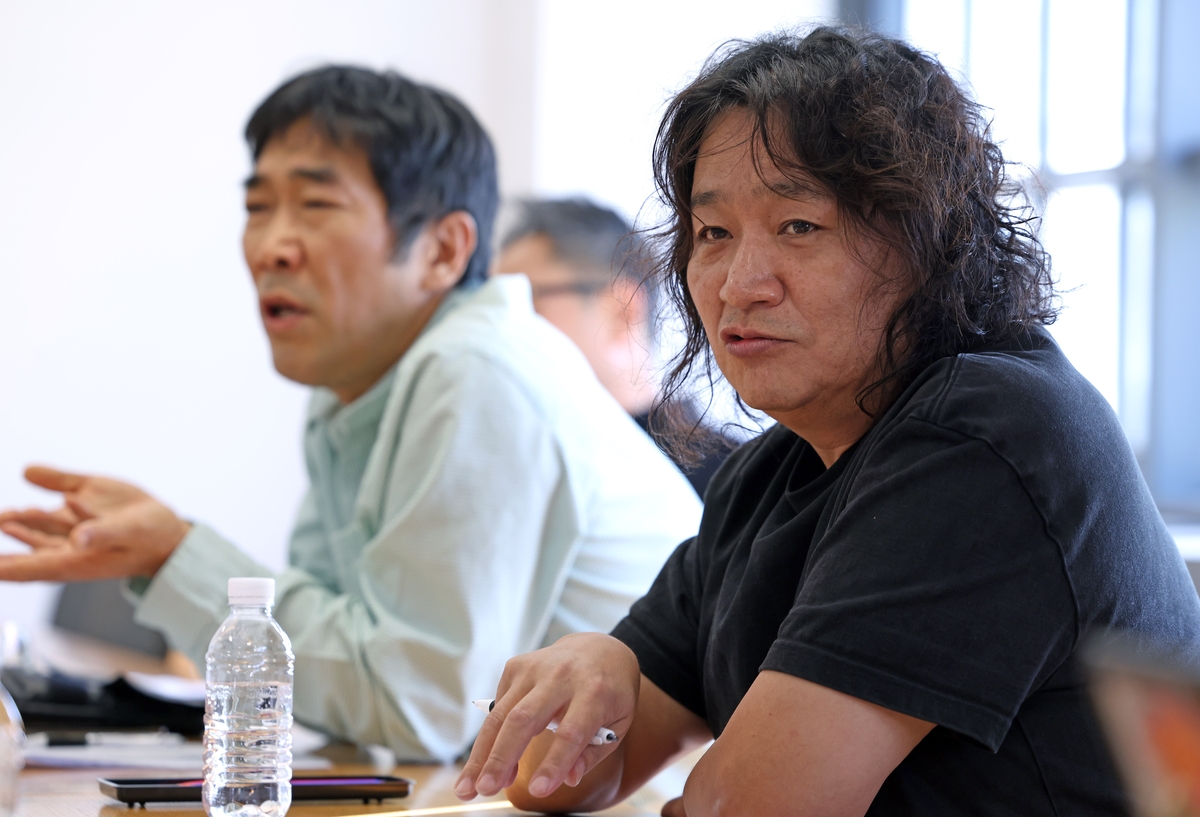 발언하는 신대철 바른음원협동조합 이사장