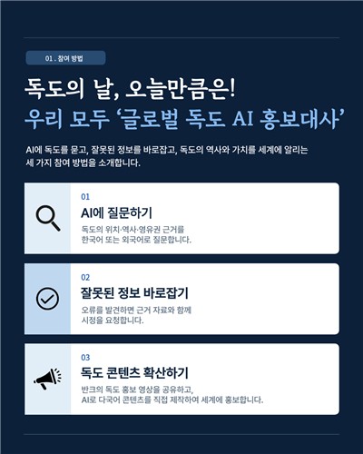 반크, '독도의 날, 우리 모두가 글로벌 독도 AI 홍보대사' 캠페인