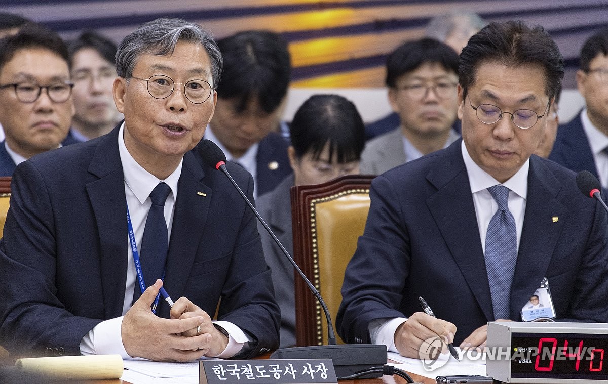 코레일 예약시스템 증설 부실 관련 질의에 답하는 김태승 코레일 사장
