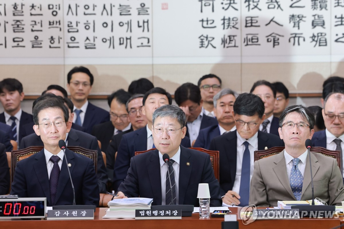답변하는 노경필 법원행정처장